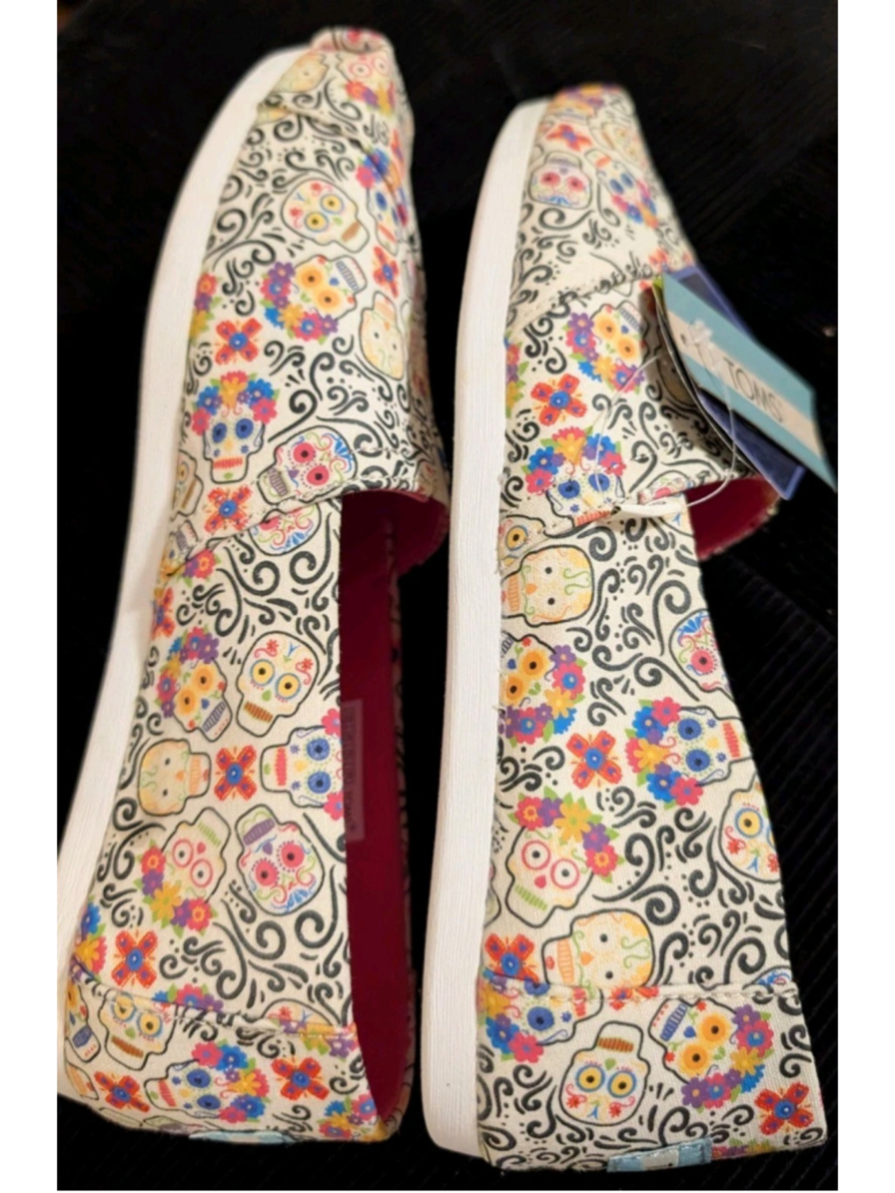 Toms Women's 7.5 Colorful Day Of The Dead Slip On NWT S03 - Picture 6 of 6